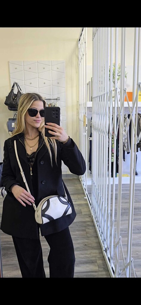 PRADA BOWLING BAG WHI/BLK