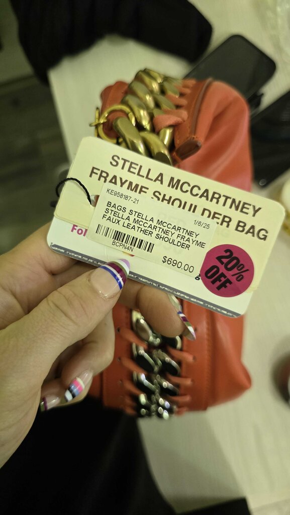 STELLA MCCARTNEY FRAYME FAUX LEATHER SHOULDER BAG RED