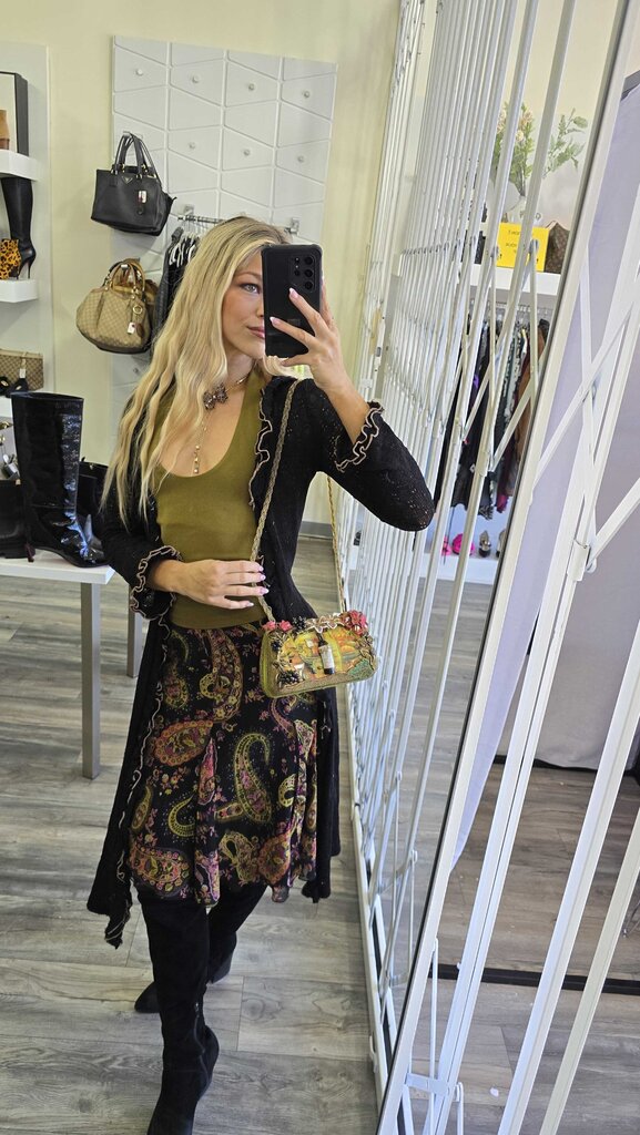 Mary Frances "Toast of the Town" Beaded Handbag w/ Wine Motif