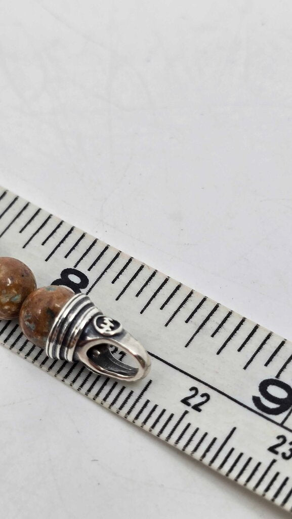 William Henry handcrafted bumblebee jasper gemstone bead and sterling silver bracelet