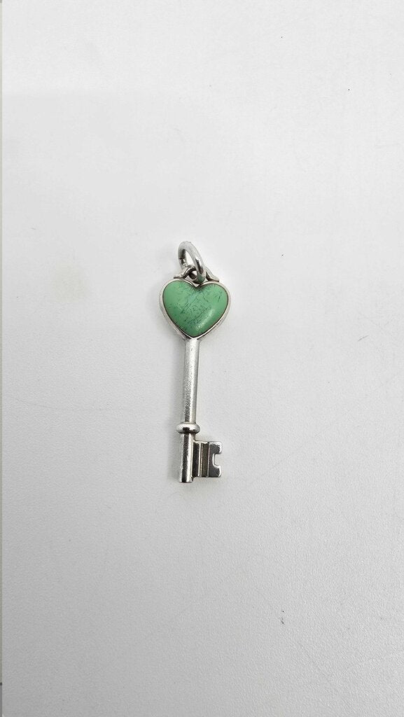 Tiffany & co. Enamel Heart & Key Pendant