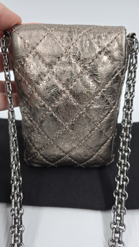 CHANEL REISSUE PHONE HOLDER BAG-METTALIC