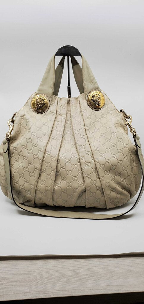 GUCCI VINTAGE HYSTERIA LEATHER BAG-WHT