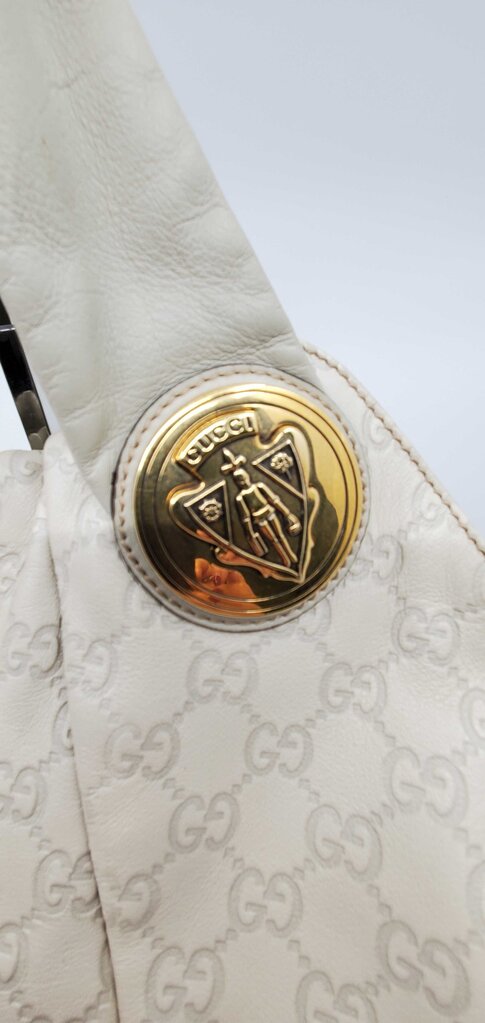 GUCCI VINTAGE HYSTERIA LEATHER BAG-WHT