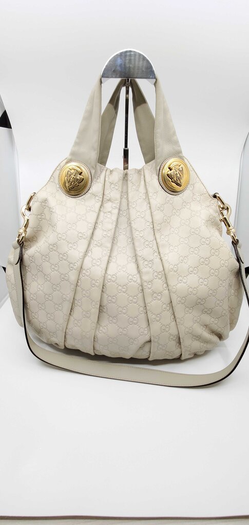 GUCCI VINTAGE HYSTERIA LEATHER BAG-WHT