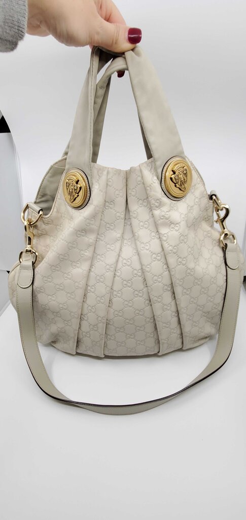 GUCCI VINTAGE HYSTERIA LEATHER BAG-WHT