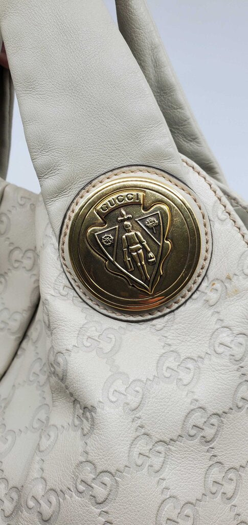 GUCCI VINTAGE HYSTERIA LEATHER BAG-WHT