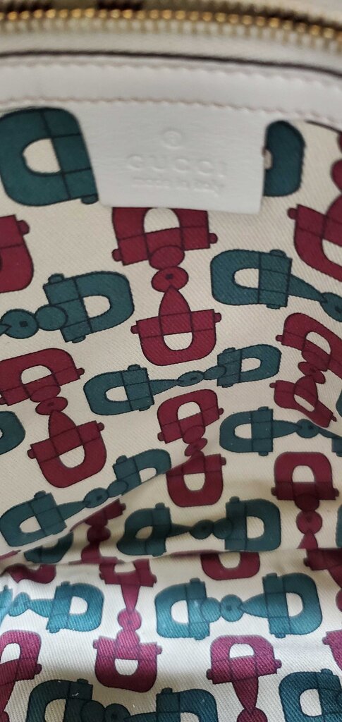 GUCCI VINTAGE HYSTERIA LEATHER BAG-WHT