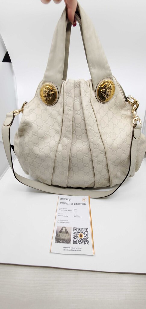 GUCCI VINTAGE HYSTERIA LEATHER BAG-WHT