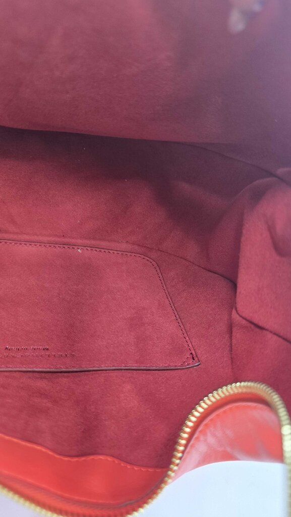 STELLA MCCARTNEY FRAYME FAUX LEATHER SHOULDER BAG RED