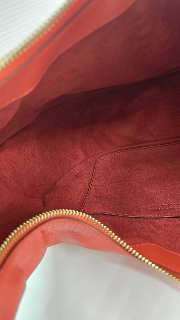 STELLA MCCARTNEY FRAYME FAUX LEATHER SHOULDER BAG RED