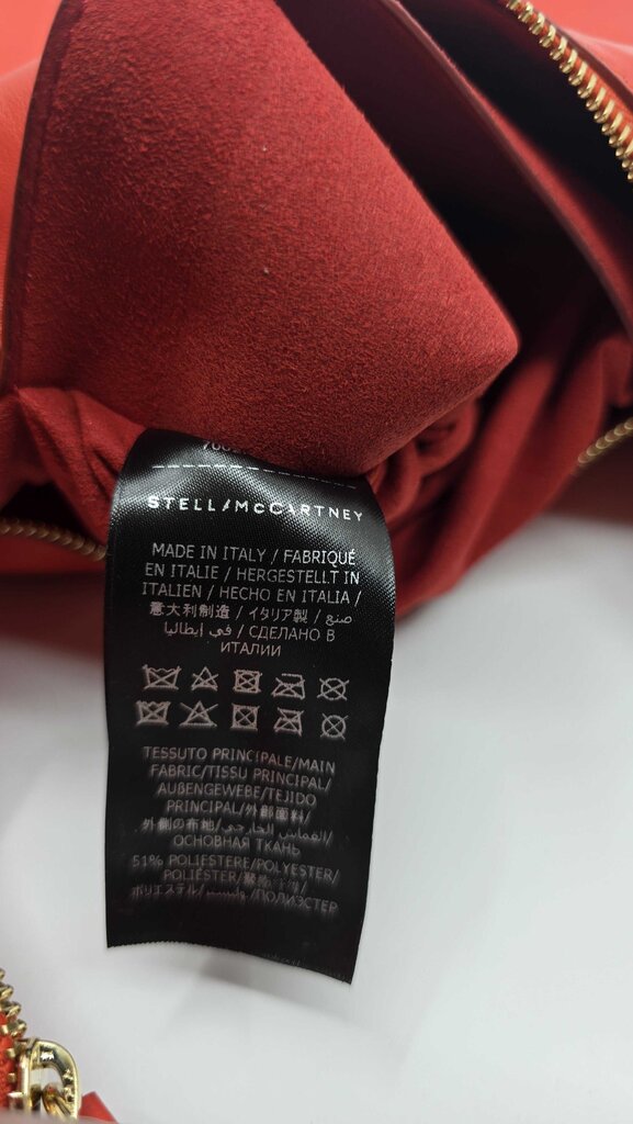 STELLA MCCARTNEY FRAYME FAUX LEATHER SHOULDER BAG RED