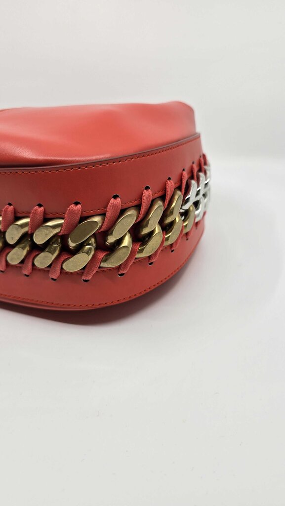 STELLA MCCARTNEY FRAYME FAUX LEATHER SHOULDER BAG RED