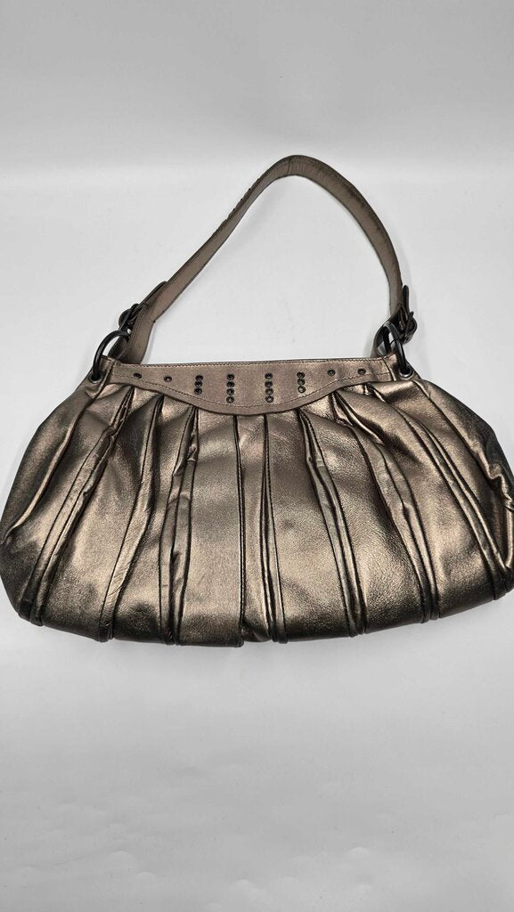 Bottega Veneta Vintage Shoulder Bag Pewter Leather