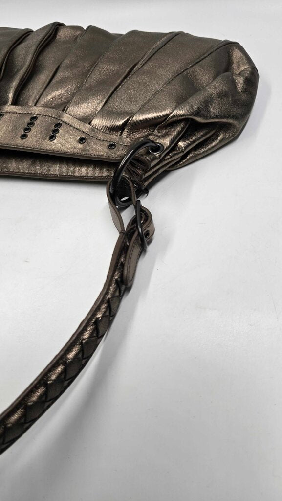 Bottega Veneta Vintage Shoulder Bag Pewter Leather