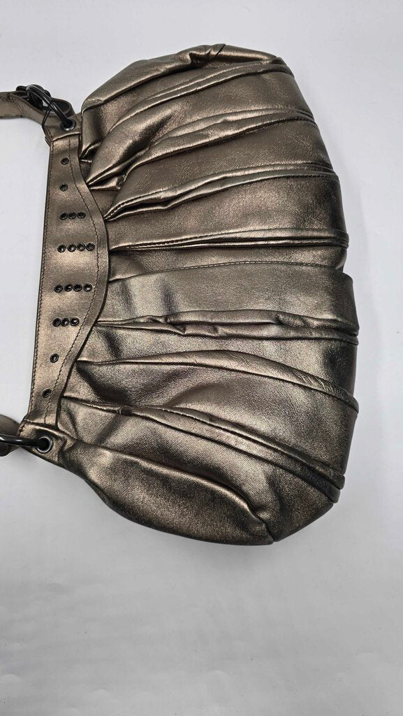 Bottega Veneta Vintage Shoulder Bag Pewter Leather