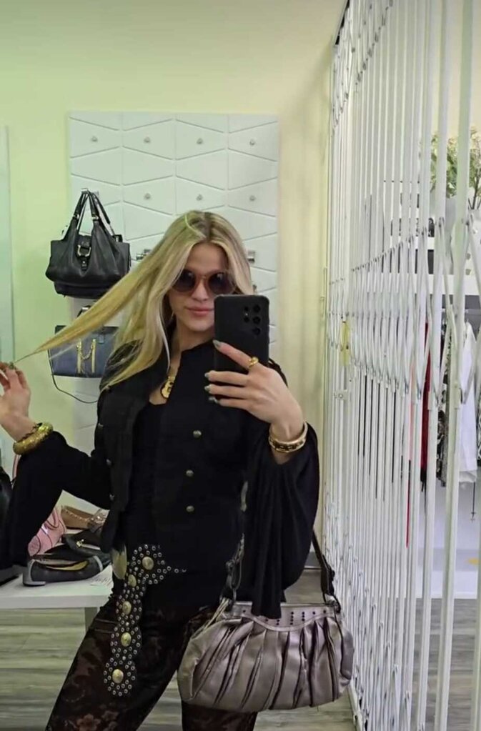 Bottega Veneta Vintage Shoulder Bag Pewter Leather