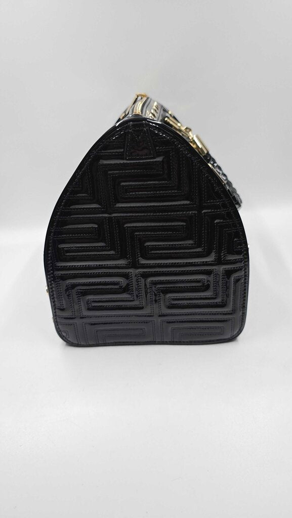 QUILTED PATENT LEATHER TOP HANDLE