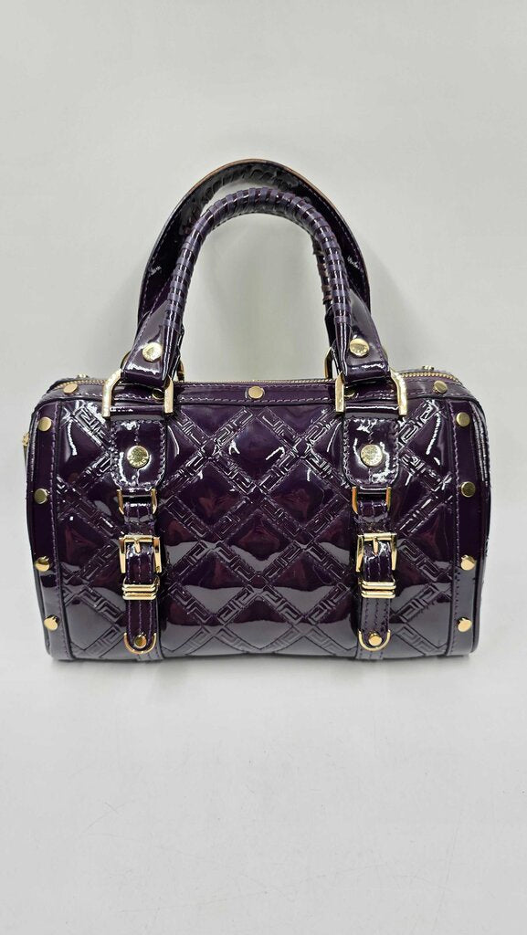 QUILTED PATENT LEATHER TOP HANDLE