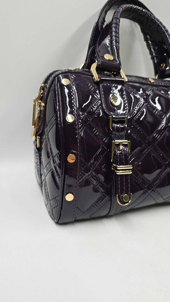 QUILTED PATENT LEATHER TOP HANDLE