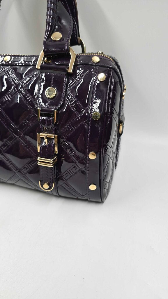 QUILTED PATENT LEATHER TOP HANDLE