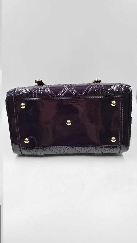 QUILTED PATENT LEATHER TOP HANDLE