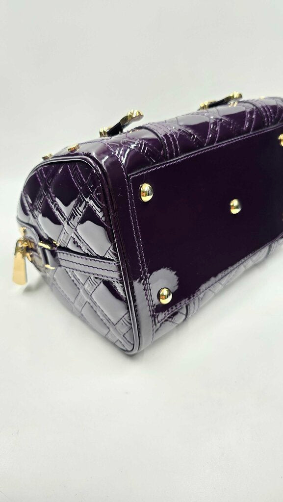 QUILTED PATENT LEATHER TOP HANDLE