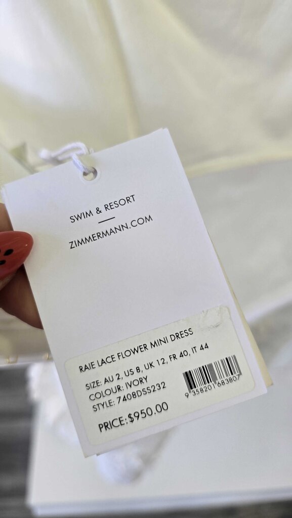 Zimmerman Raie Lace Flower Mini Dress