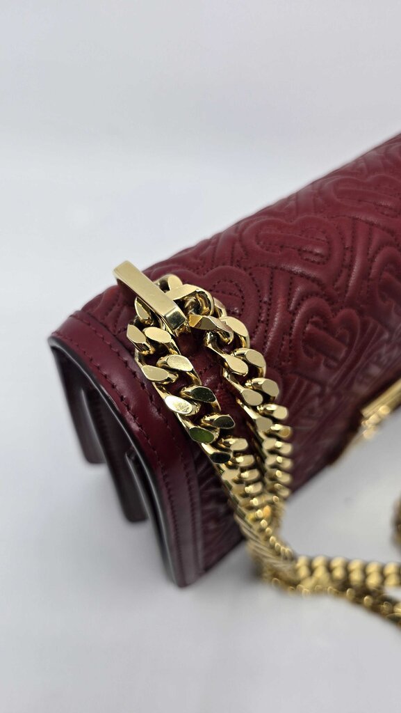 BURBERRY TB FLAP CHAIN BAG MONOGRAM EMBOSSED