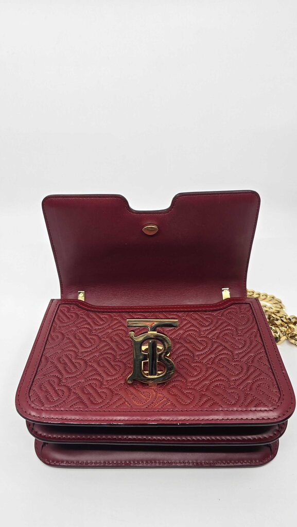 BURBERRY TB FLAP CHAIN BAG MONOGRAM EMBOSSED