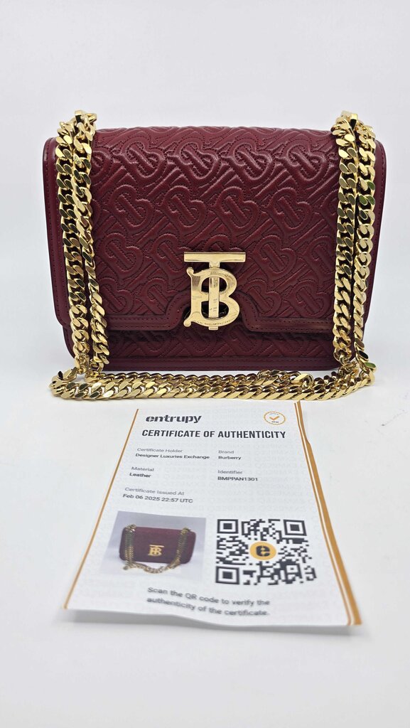BURBERRY TB FLAP CHAIN BAG MONOGRAM EMBOSSED