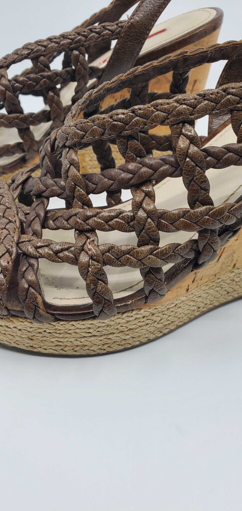 Prada Braided Wedge Sandals