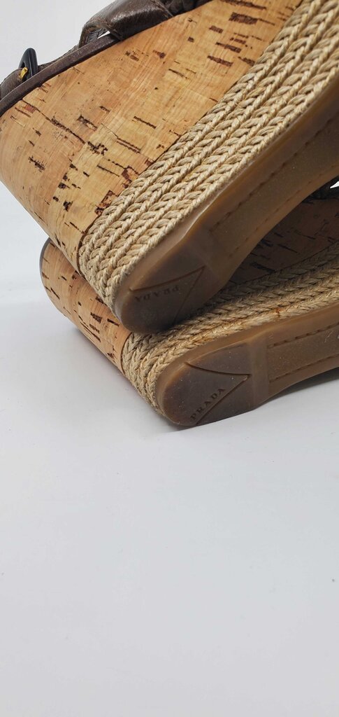 Prada Braided Wedge Sandals