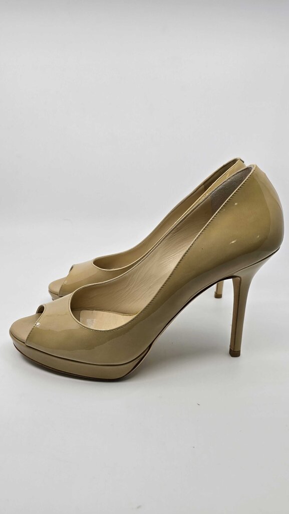 Jimmy Choo Peep Toe Patent Platform Heels