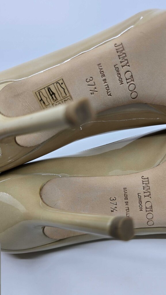 Jimmy Choo Peep Toe Patent Platform Heels