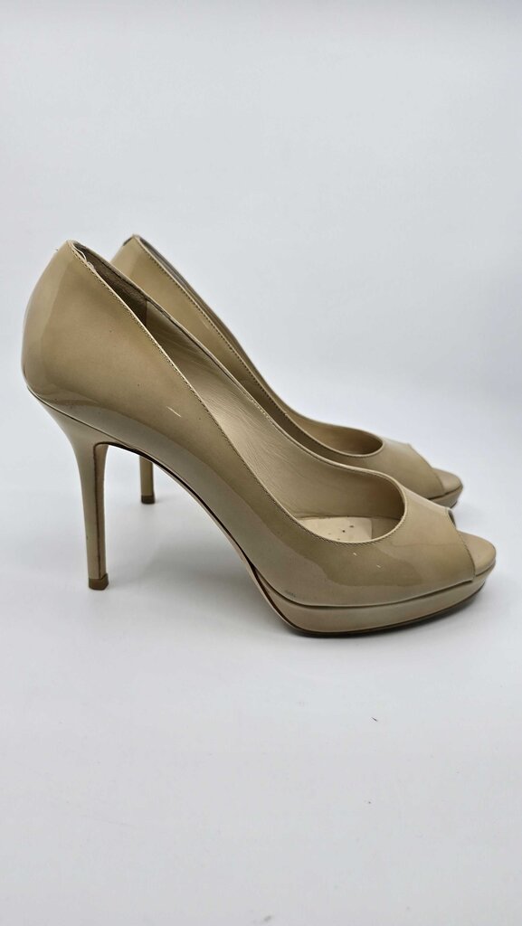 Jimmy Choo Peep Toe Patent Platform Heels