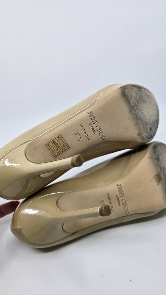 Jimmy Choo Peep Toe Patent Platform Heels