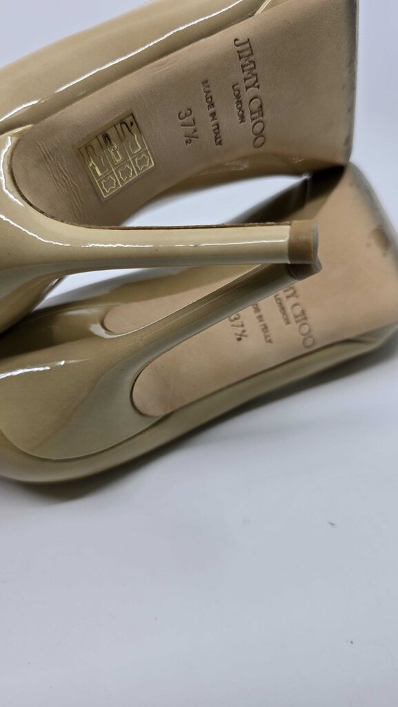 Jimmy Choo Peep Toe Patent Platform Heels