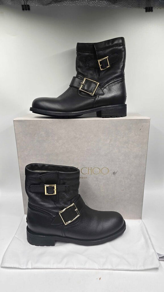Jimmy Choo Short Moto Boots w/ Fur Lining
