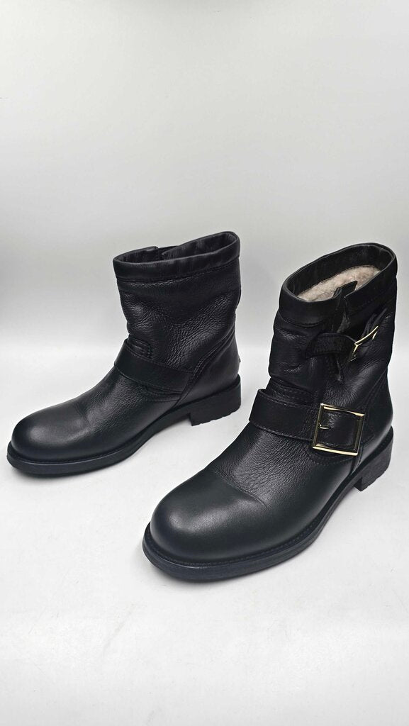 Jimmy Choo Short Moto Boots w/ Fur Lining