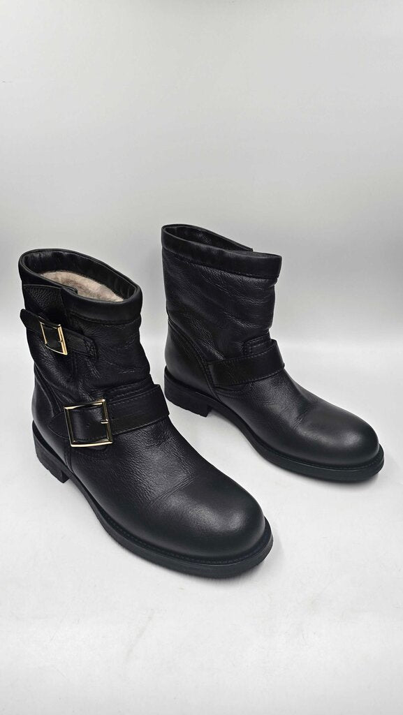 Jimmy Choo Short Moto Boots w/ Fur Lining
