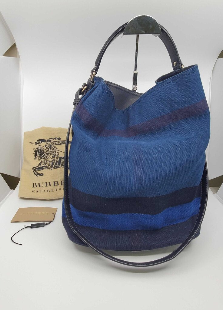 BURBERRY CANVAS CHECK OVERDYE MEDIUM HOBO