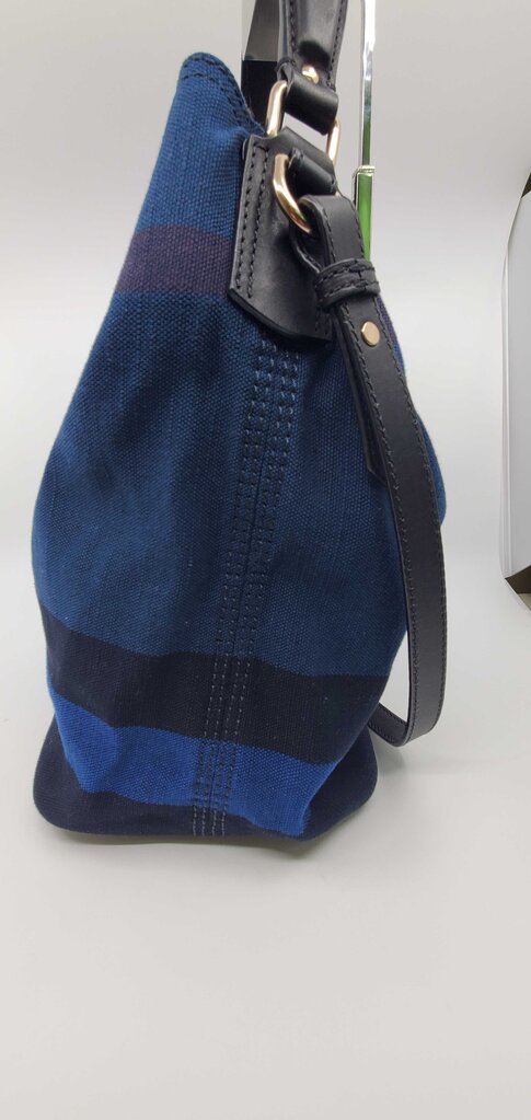 BURBERRY CANVAS CHECK OVERDYE MEDIUM HOBO