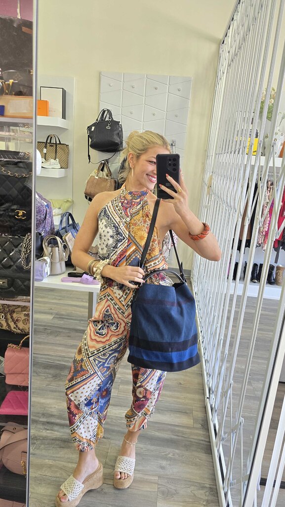 BURBERRY CANVAS CHECK OVERDYE MEDIUM HOBO