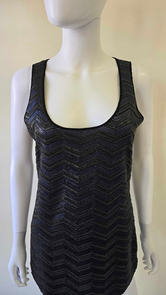 Etcetera Leather Sequin Tank Top