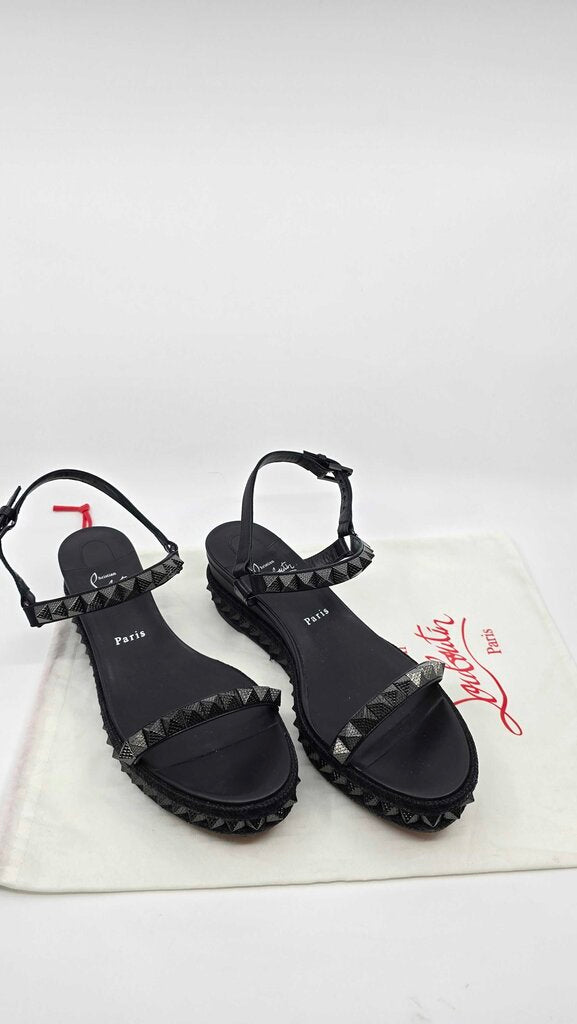 Louboutin Pyraclou 60 Studded Leather Platforms