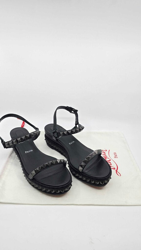 Louboutin Pyraclou 60 Studded Leather Platforms