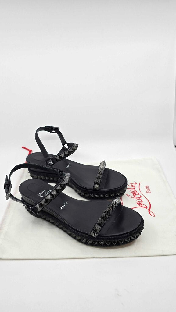 Louboutin Pyraclou 60 Studded Leather Platforms