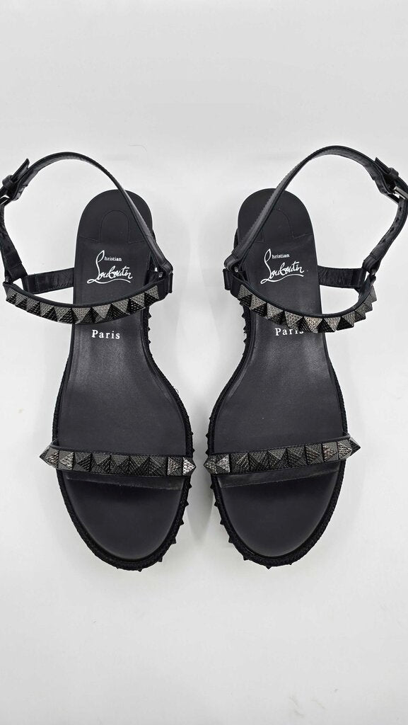 Louboutin Pyraclou 60 Studded Leather Platforms