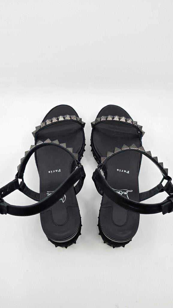 Louboutin Pyraclou 60 Studded Leather Platforms